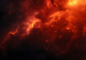 Poster - Red and Orange Galaxy Nebula Background