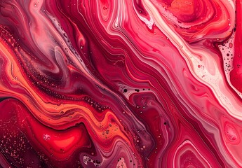 Wall Mural - Abstract Red And Pink Swirling Marble Texture