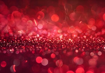 Wall Mural - red glitter background with defocused lights