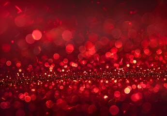 Wall Mural - red glitter background with bokeh lights