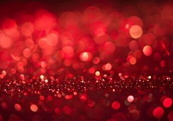 Wall Mural - red glitter background with bokeh lights