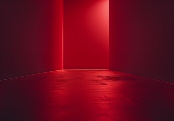 Sticker - Red Gradient Room with Soft Shadows