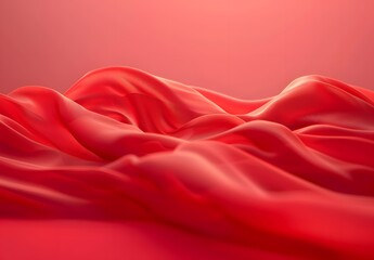 Wall Mural - abstract red fabric drape, minimalist design