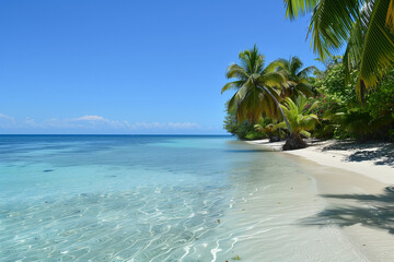 beach with palm trees