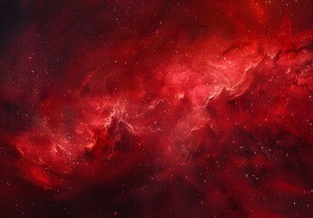 Poster - Red Nebula Galaxy Space Background Banner