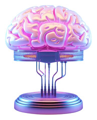 Poster - PNG Artificial brain light blue illuminated.