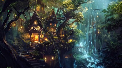 Wall Mural - A fantasy fairy tale house in the forest