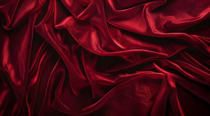 Poster - Red Velvet Fabric Texture Background