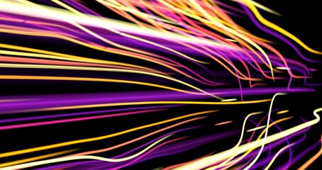 Poster - Neon light wave background, 3d Rendering