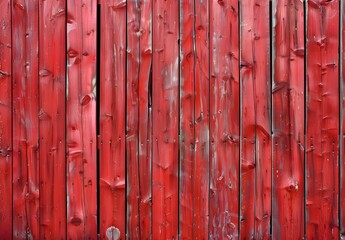 Poster - Red Wooden Plank Wall Texture Background