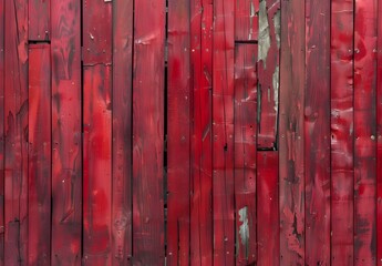 Poster - Red Wooden Wall Texture Background