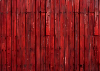 Poster - Red Wooden Plank Wall Texture Background