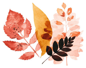 Wall Mural - png fall leaves art pattern plant.