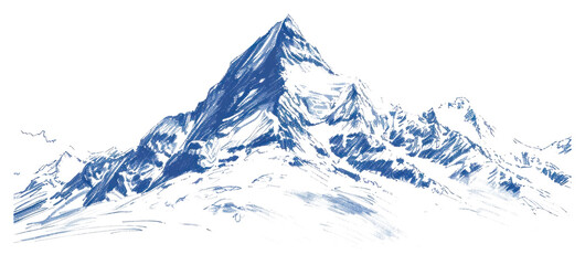 Sticker - PNG  Antique of moutain mountain drawing nature.