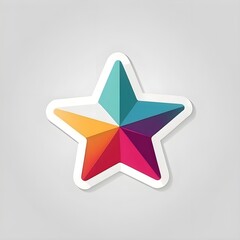 Wall Mural - Colorful Star Sticker: A vibrant and cheerful sticker design featuring a colorful star with a white outline. It's perfect for adding a pop of color and personality to any project