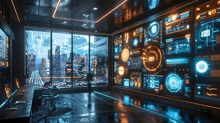 Poster - Dynamic Digital Workspace with Interactive Screens and Tools for Global Connectivity