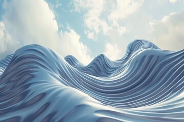 Aufkleber - a 3d wave formation twisted and projected against the sky, distorted and warped shapes