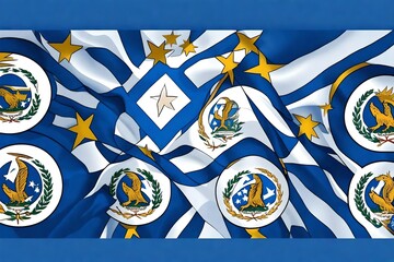 Wall Mural - Central American Federation Flag background