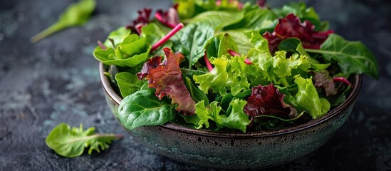 Wall Mural - Fresh Green Salad with Red Lettuce