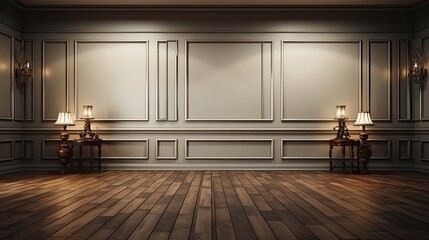 Canvas Print - empty room with a wall HD 8K wallpaper Stock Photographic Image  