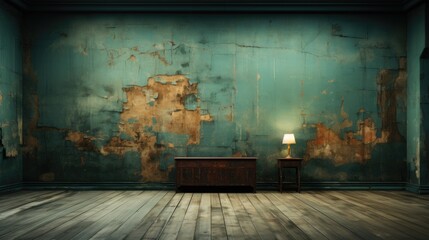 Poster - empty room with a wall HD 8K wallpaper Stock Photographic Image 