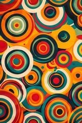 Wall Mural - Vibrant Abstract Pattern with Circles and Swirls Patterns