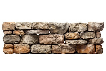 A Sun-Drenched Stone Wall Weathered by Time on a White or Clear Surface PNG Transparent Background