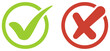 © IJ-studio - Check mark and Cross icons .Checkmark tick and Cross symbol.Checkbox icons. Vector