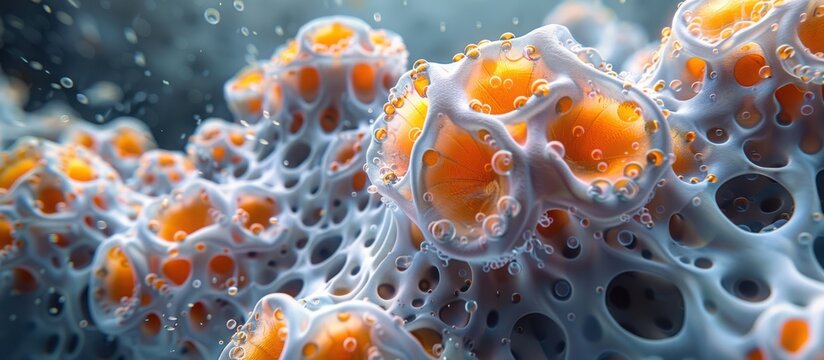 Abstract Orange and Blue Organic Structure
