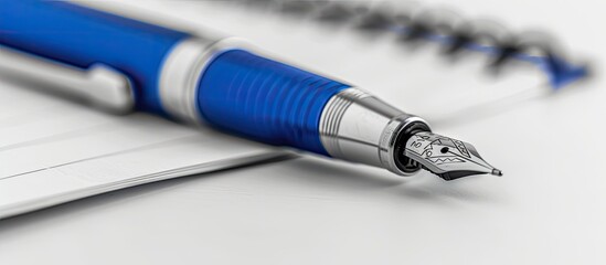 Poster - A blue pen is displayed on a notepad with inspiring messages against a white backdrop allowing space for additional content in the image