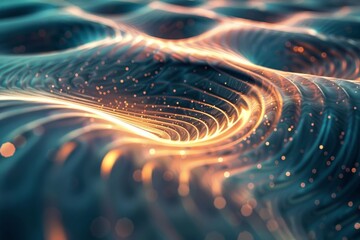 Poster - abstract illustration of wavy waves with energy radiating outward in a dynamic pattern, dynamic wave