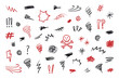 © Animado - Hand drawn swearing icons in cartoon sketch stile. Simple doodle elements for concept design