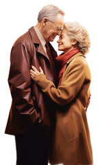 Poster - PNG Old couple portrait adult coat.