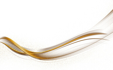 Abstract Gold Wave Design Element. Glowing Smooth Wavy Line