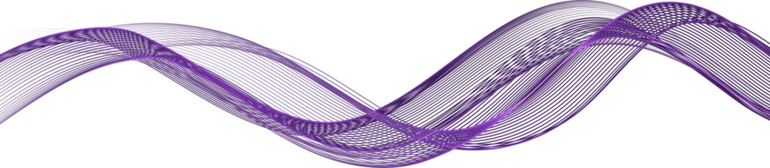 Sticker - Abstract Purple Wave Design Element. Glowing Smooth Wavy Line