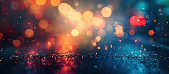 Fototapete - An image featuring a bokeh effect from background lights with empty space for additional content