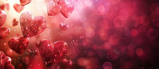 Aufkleber - A banner design including hearts for romantic occasions like Valentine s Day offers a charming copy space image