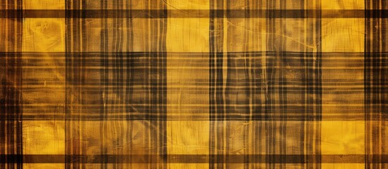 Aufkleber - Background with brown and yellow plaid pattern suitable for inserting text or images providing a rustic style in images having copy space image
