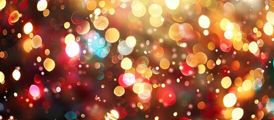 Fototapete - Blurred festive lights create a sparkling background perfect for holidays and parties providing an ideal copy space image