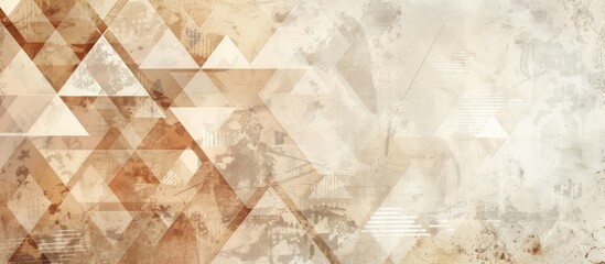 Poster - A geometric background in beige and brown tones with space for adding images. with copy space image. Place for adding text or design