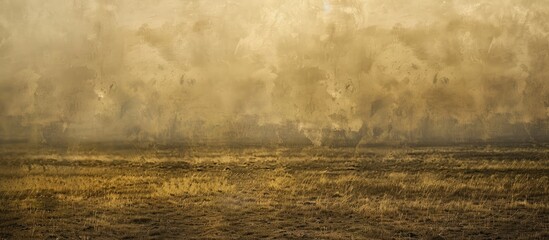 Poster - Abstract steppe landscape with a field providing copy space