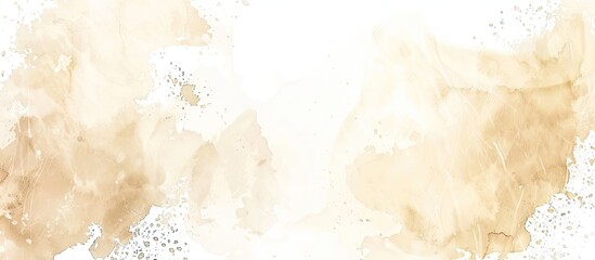 Aufkleber - Pastel colored watercolor texture banner featuring an abstract beige and white painting background ideal for templates with space for images. with copy space image. Place for adding text or design