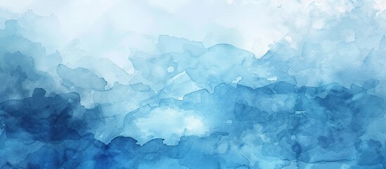 Poster - Blue watercolor background providing copy space image with abstract texture