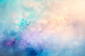 Poster - A dreamy abstract image with pastel hues blending together in soft, fluid textures, evoking a sense of calm and ethereal beauty in minimalist art.