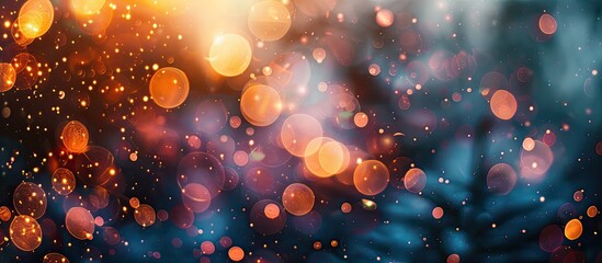 Fototapete - An image featuring a bokeh effect from background lights with empty space for additional content