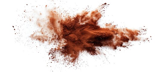 Aufkleber - Colorful brown powder texture with abstract splatted patterns on a white background ideal for a copy space image