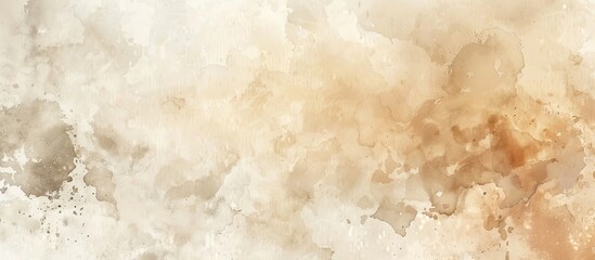 Wall Mural - Pastel colored watercolor texture banner featuring an abstract beige and white painting background ideal for templates with space for images. with copy space image. Place for adding text or design