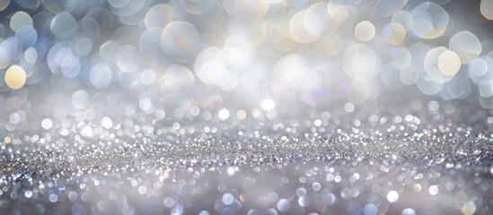 Fototapete - Silver grey empty wallpaper background with bright glitter no people in copy space image