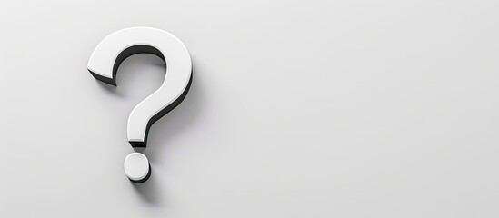 Sticker - Design featuring a question mark and a blank area for text on a white background. with copy space image. Place for adding text or design