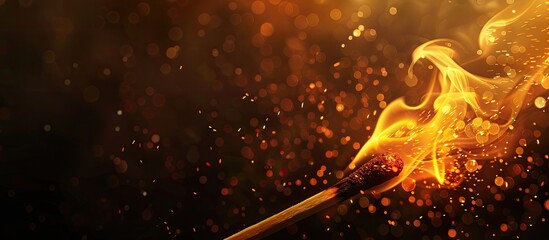 Poster - A match aflame with space for text or images. with copy space image. Place for adding text or design